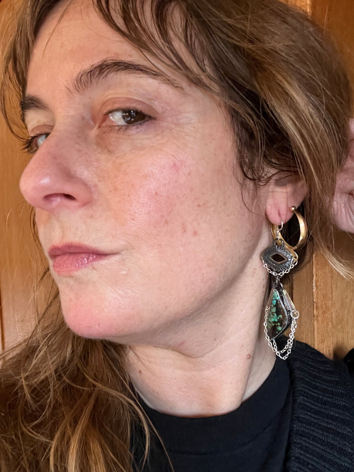 Blue Moon Turquoise Funky Style Earrings