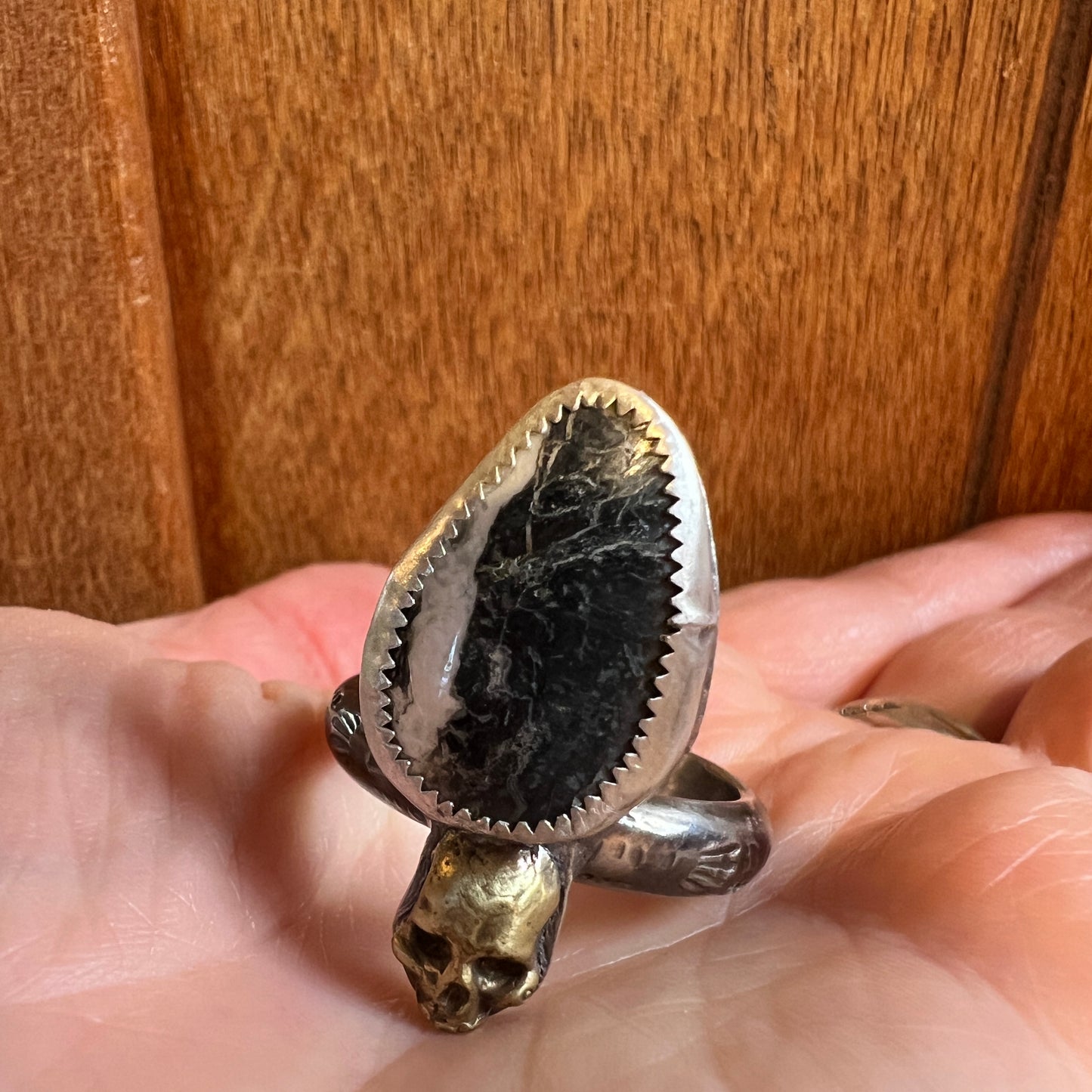 White Buffalo Turquoise Ring size 11.5