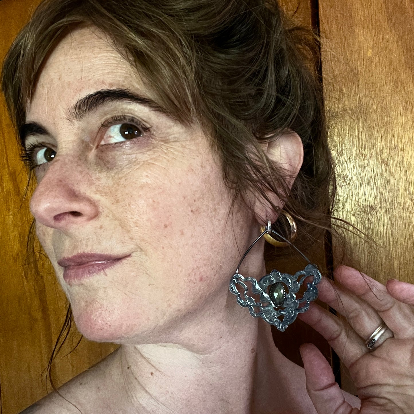 Labradorite Lacey Huggie Hoop Earrings