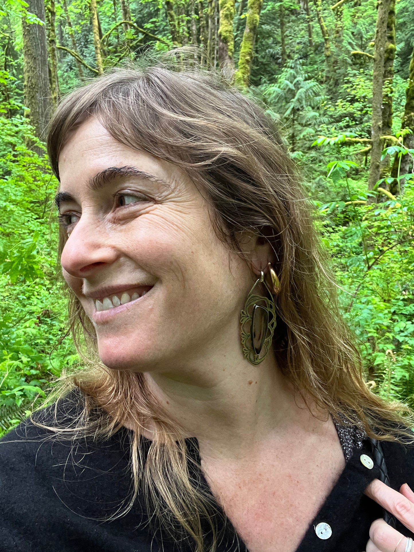 Montana Agate Lacey Earrings with Huggie Hoops