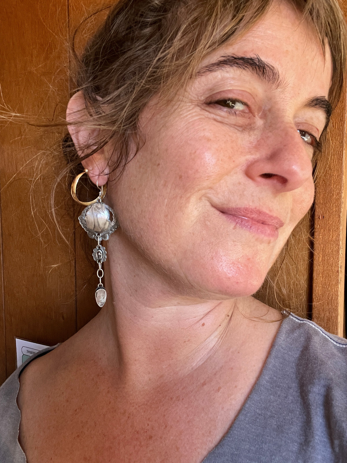 Swan Lover Earrings with Herkimer Diamonds