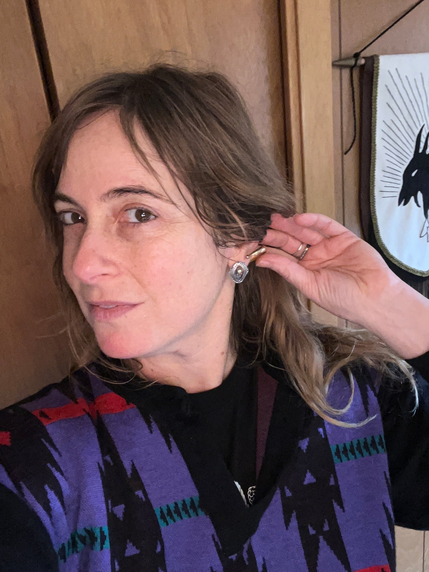 Sterling and Brass Skull Studs