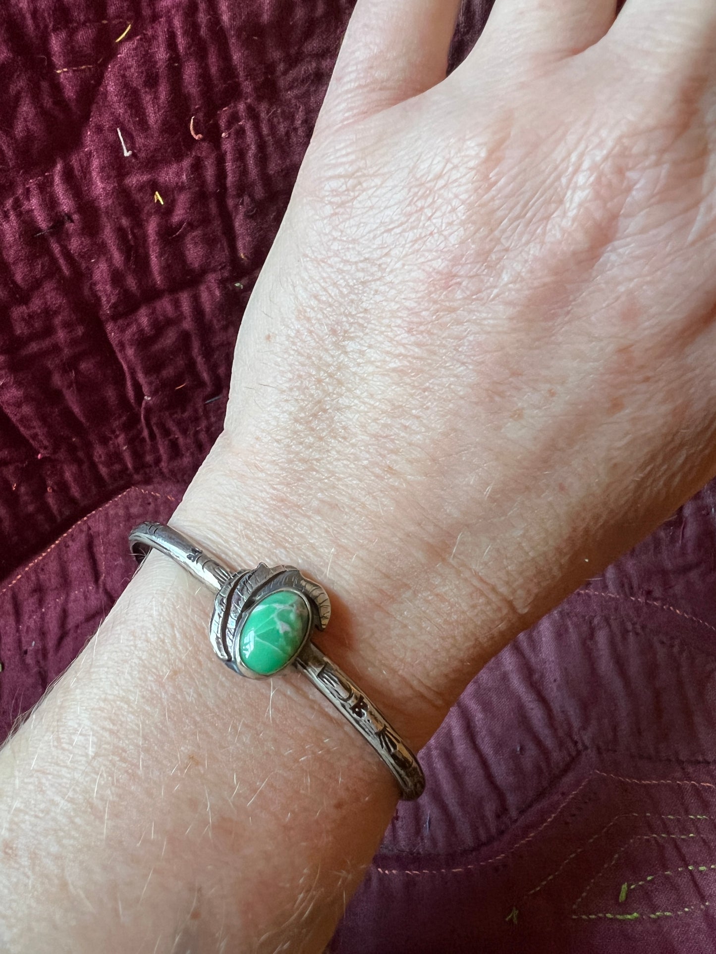 Broken Arrow Variscite Cuff Bracelet