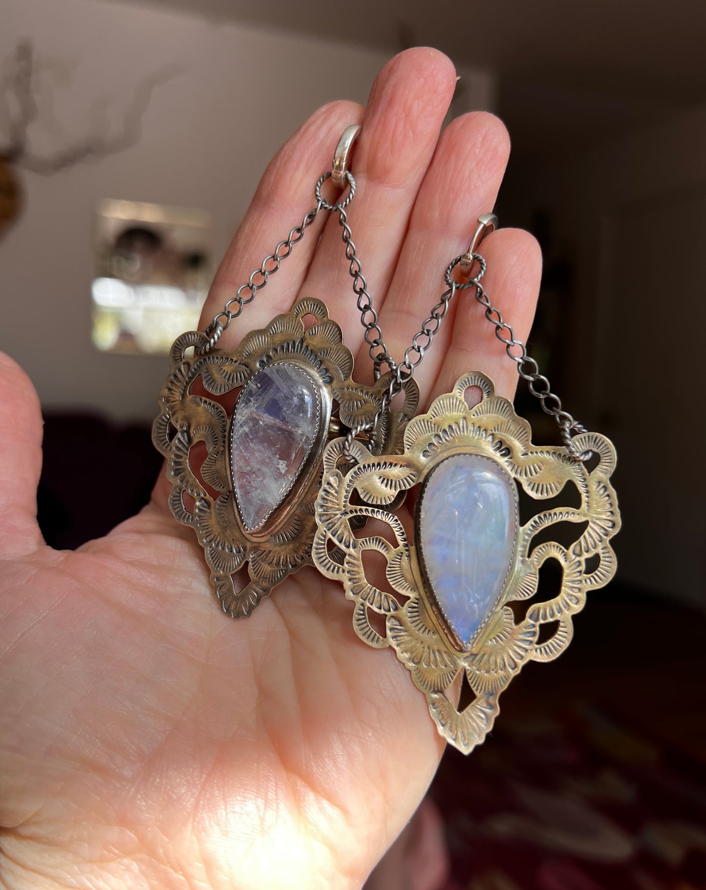 Moonstone Lacey Huggie Hoop Earrings