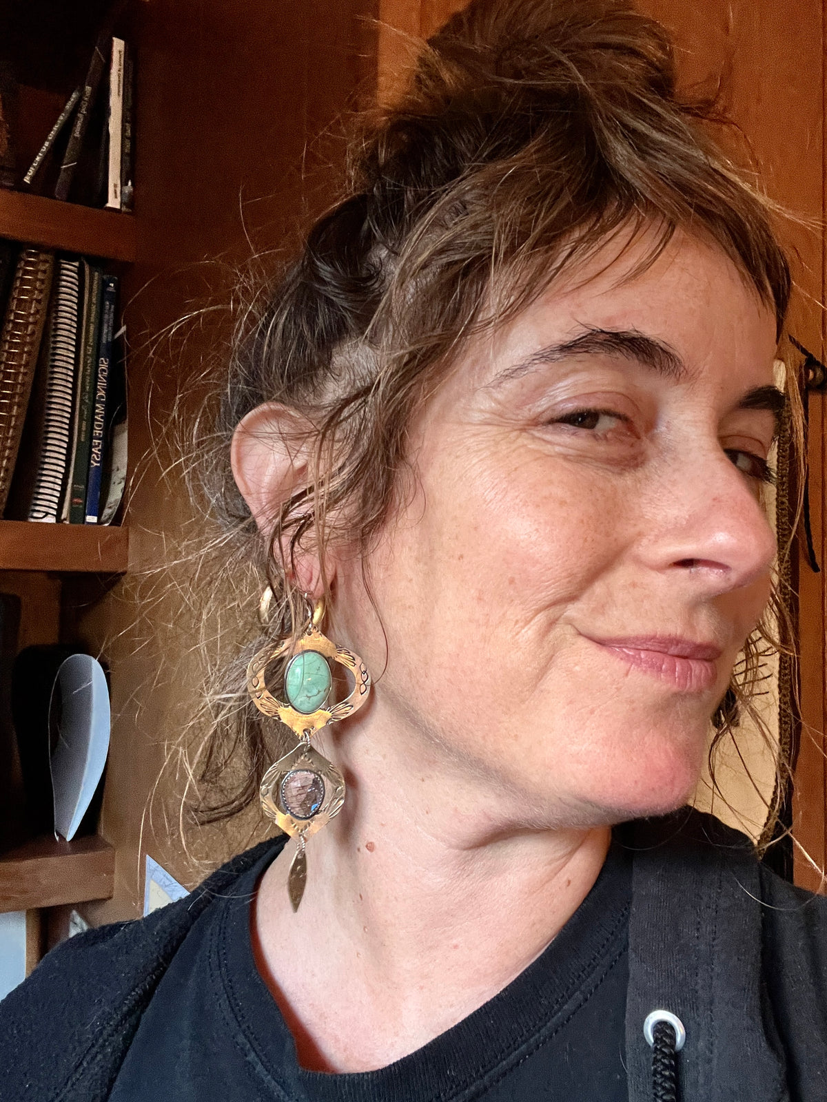 Variscite and Super 7 Bombay Beach Earrings