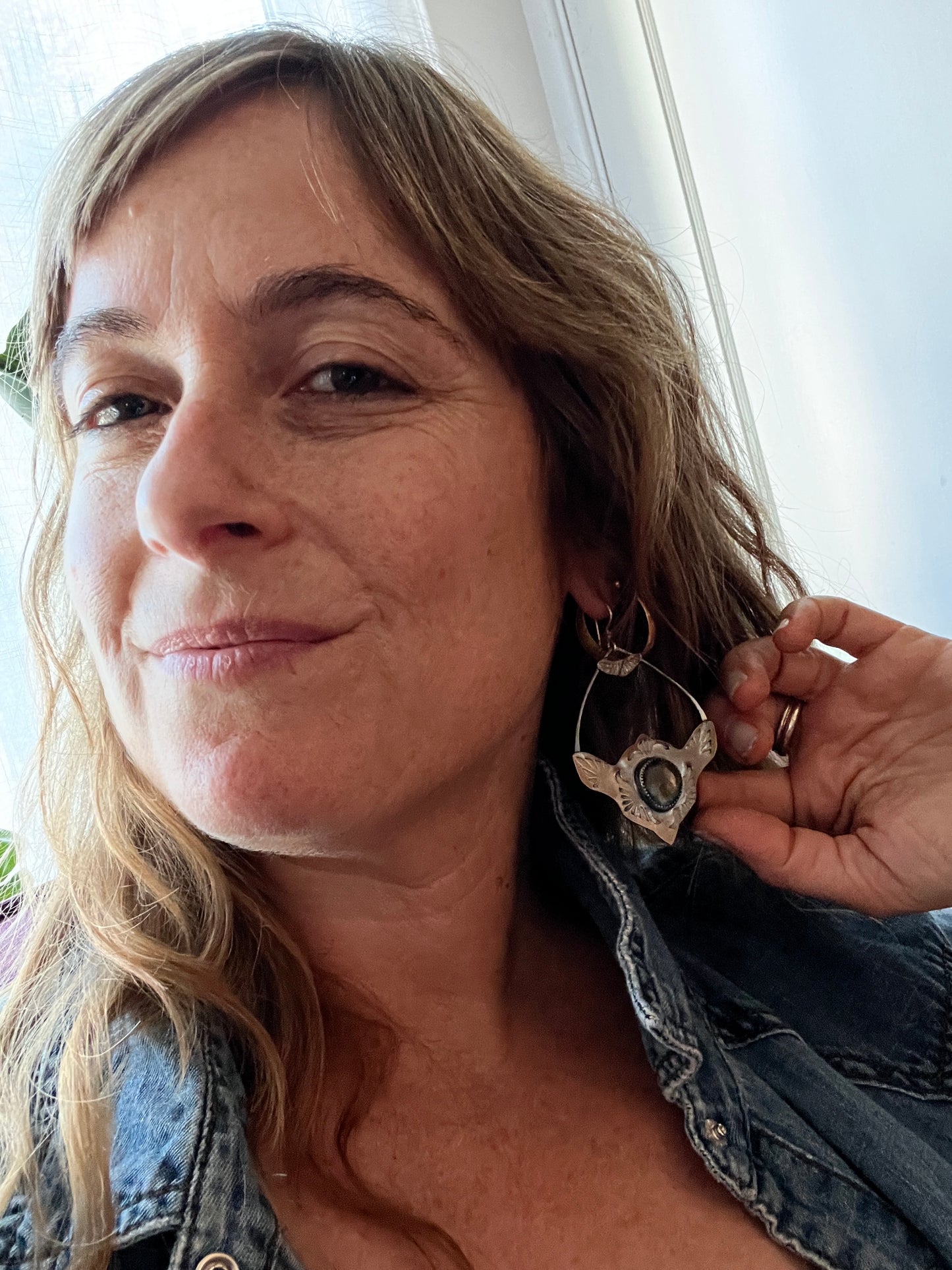 Labradorite Brass Monkey Earrings
