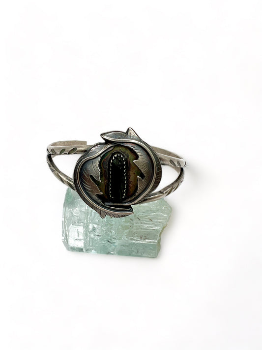 Green Watermelon Tourmaline Rose Parade Cuff Bracelet