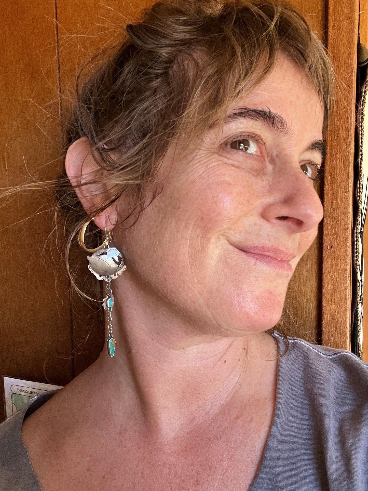 Swan Lover Earrings with Turquoise