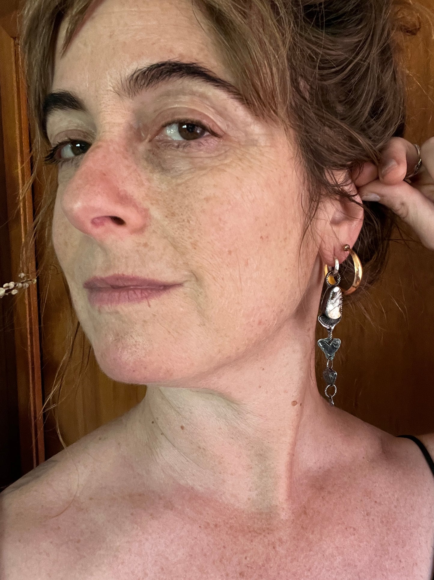 Wild Horse Magnesite Huggie Hoop Cascade Earrings