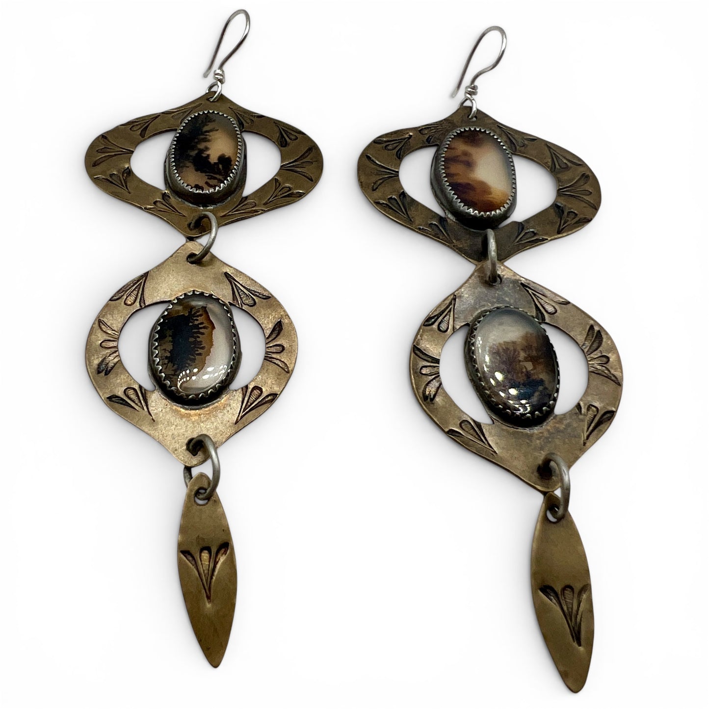 Dendritic Agate Bombay Beach Earrings
