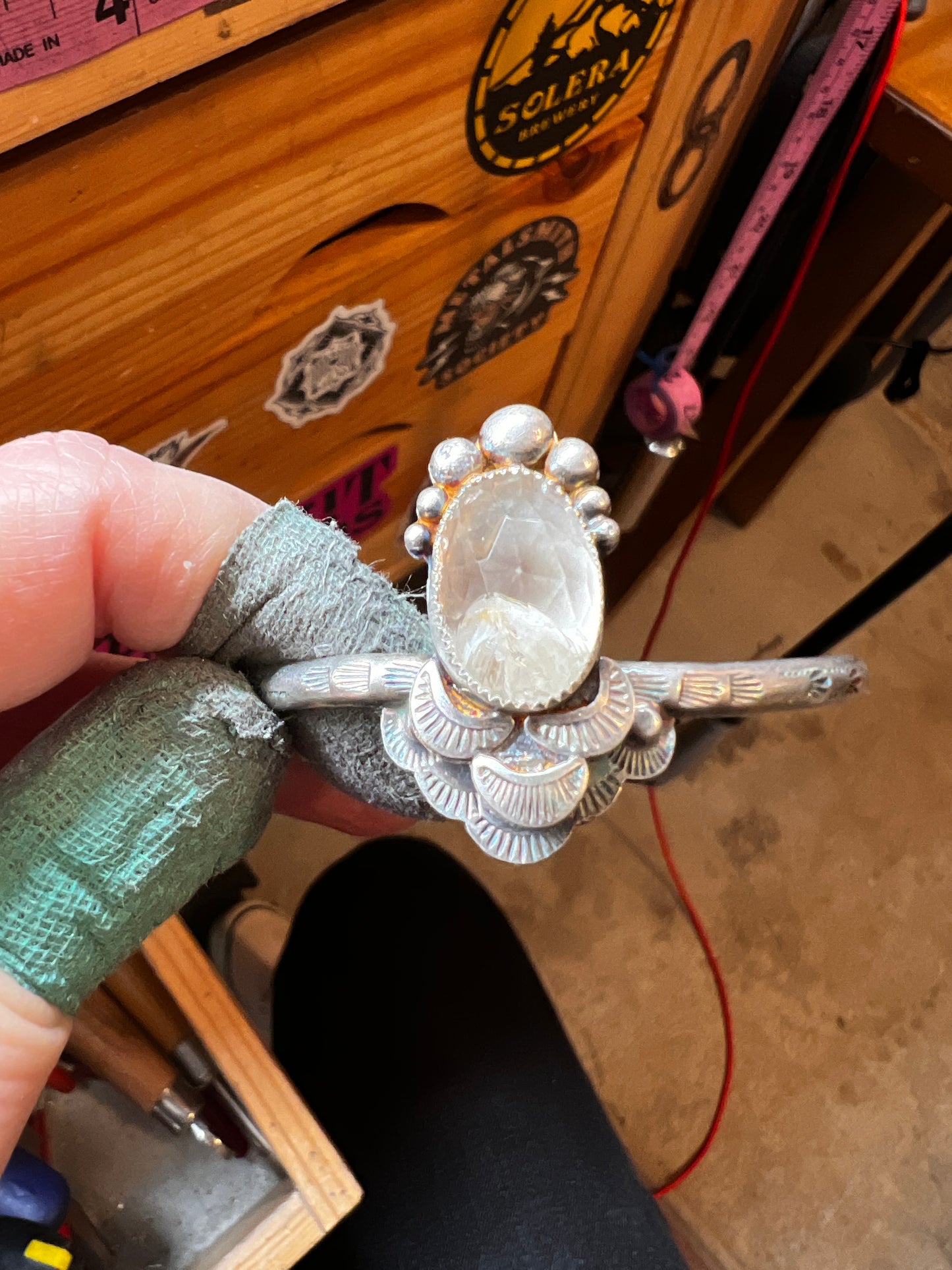 Herkimer Diamond Lace Cuff Bracelet