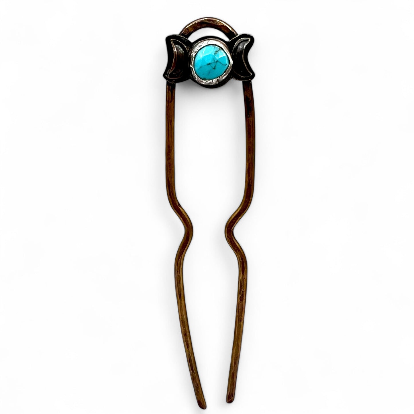Double Moon Turquoise Hairpin