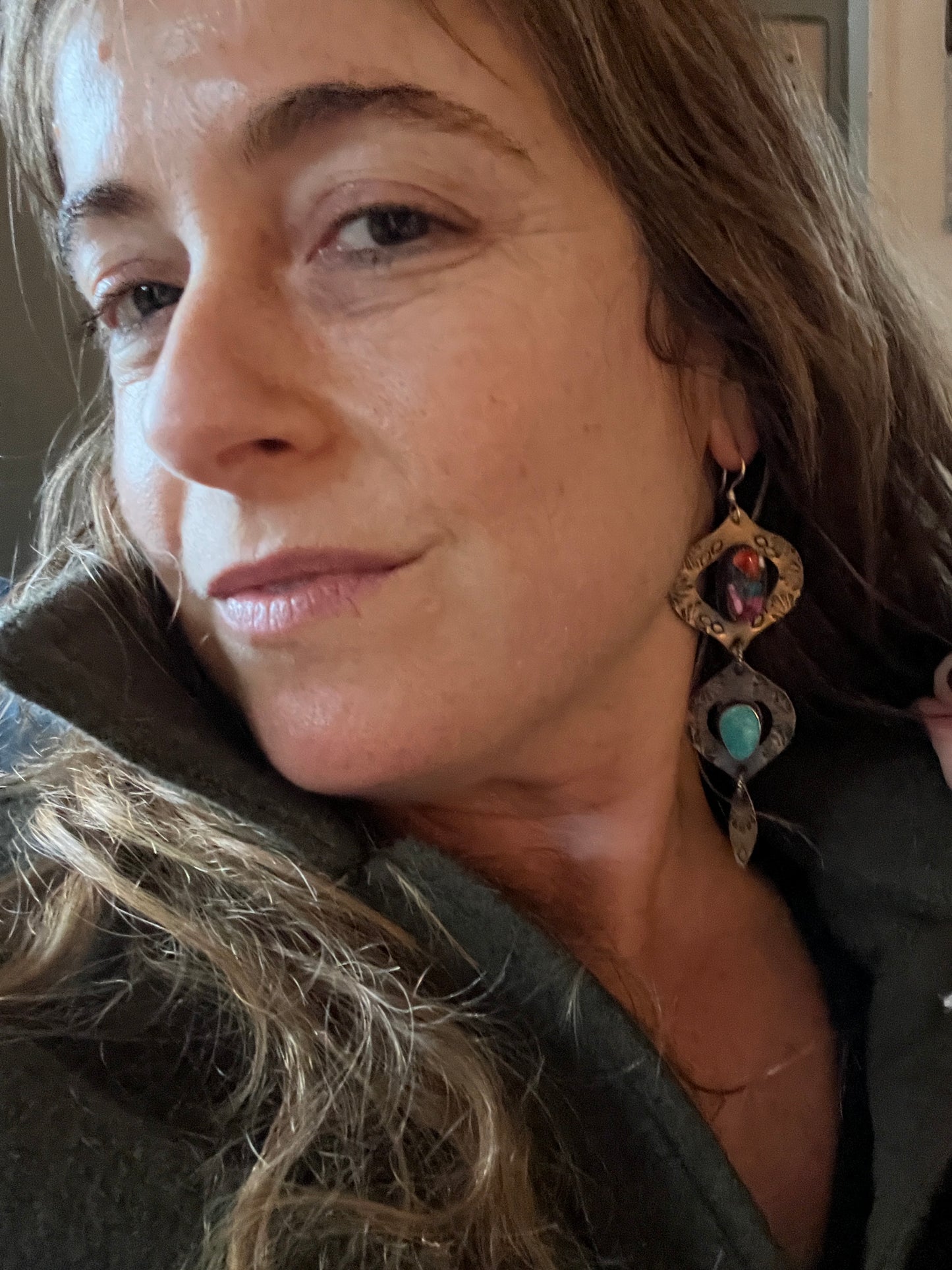 Bombay Beach Pink Peruvian Opal Mojave Turquoise and Earrings