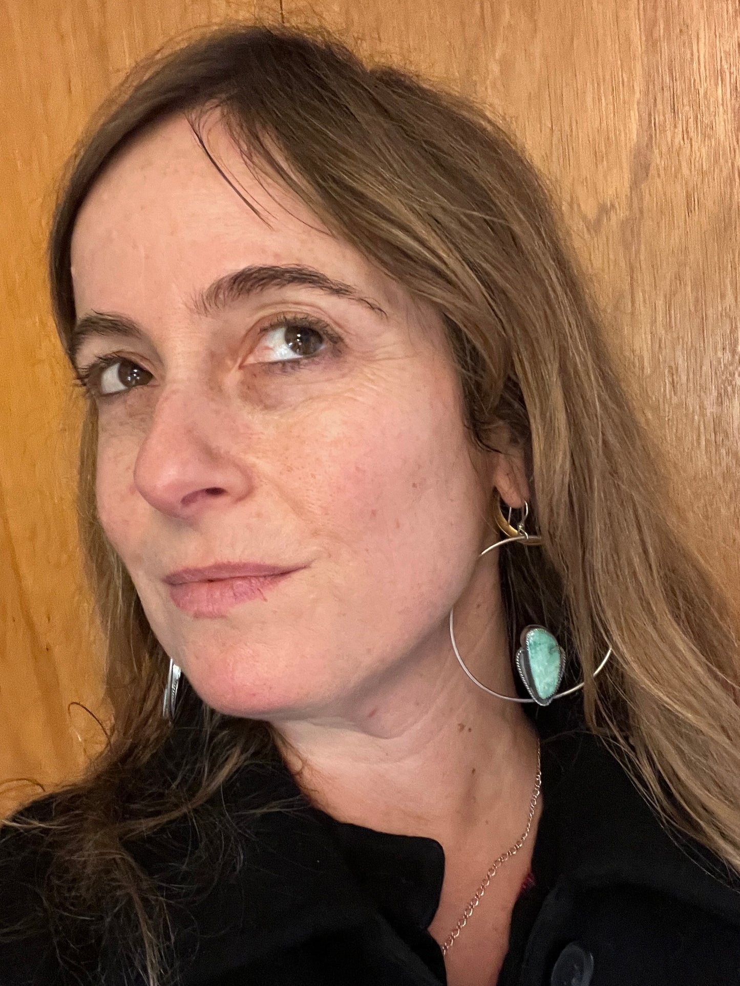 Broken Arrow Variscite Alicia Keys Hoops