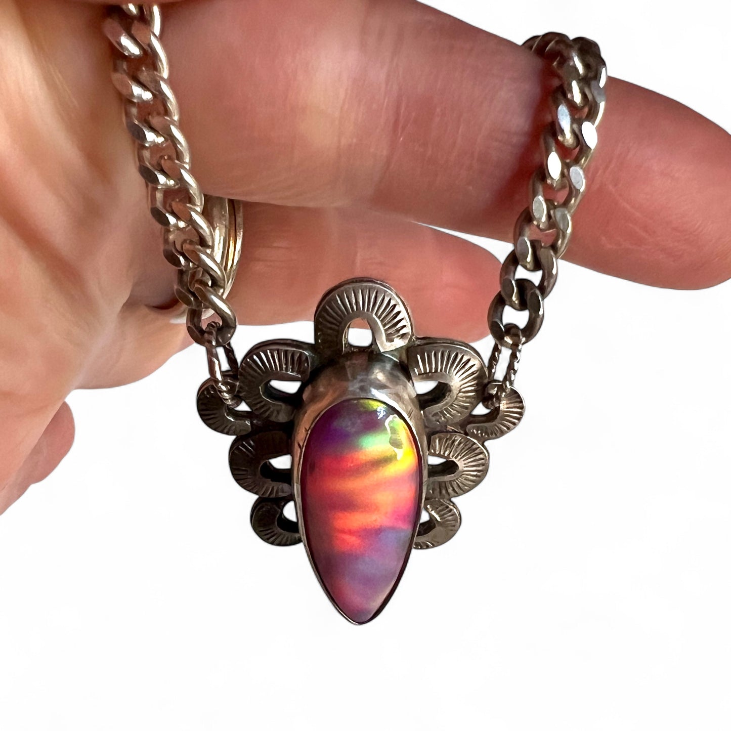 Aura Opal Ruffle Choker Necklace