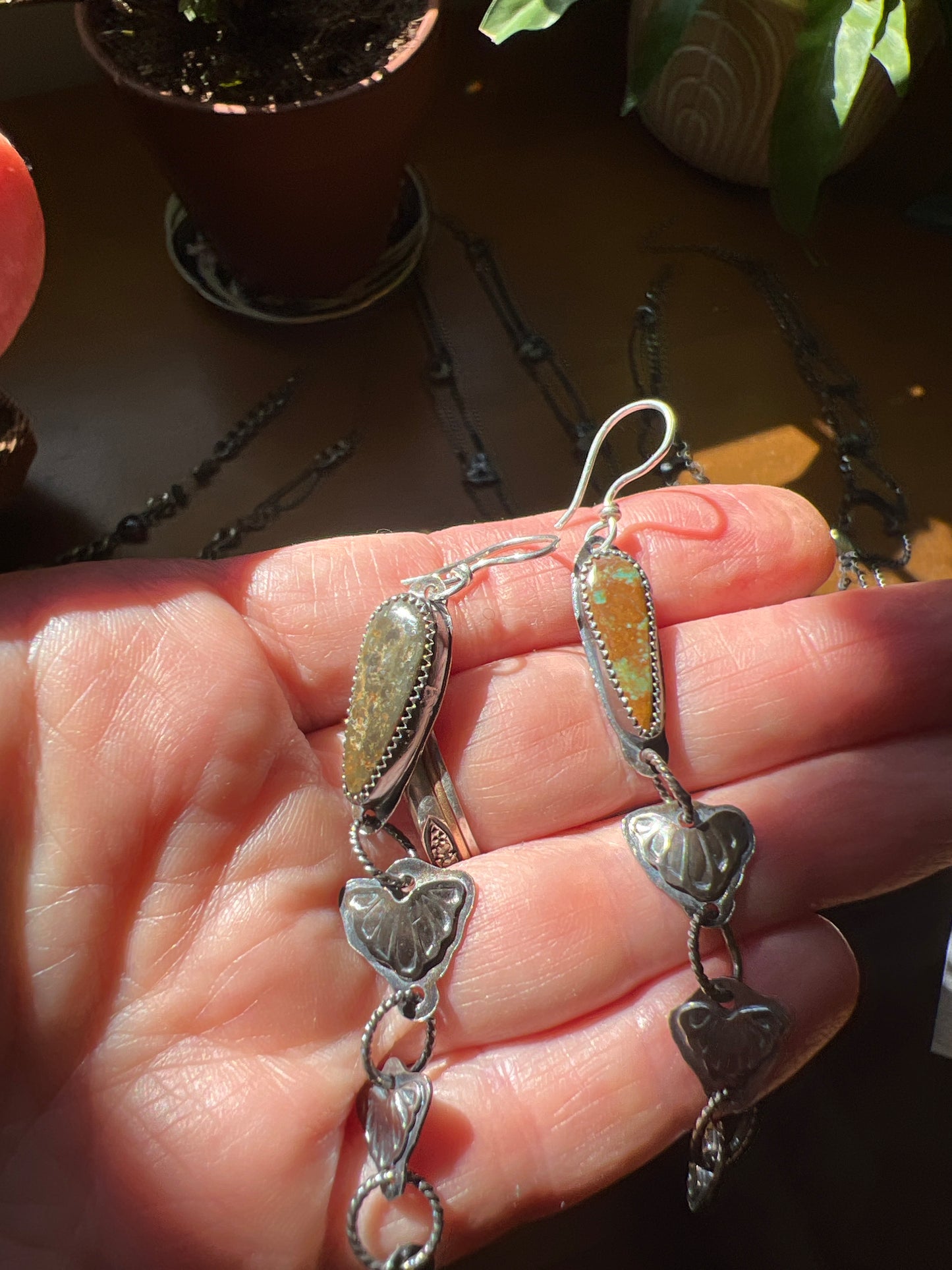 Kingman Turquoise Cascade Earrings