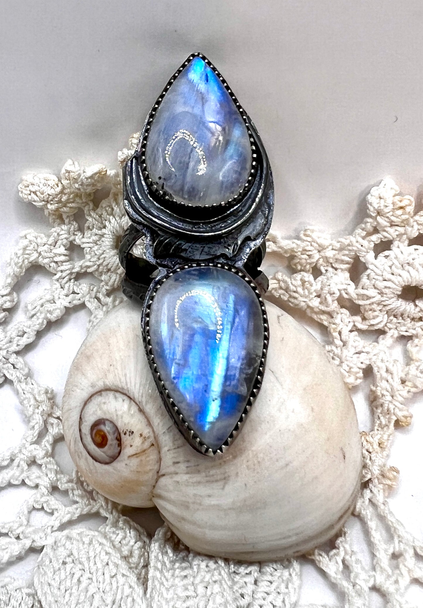 Double Moonstone Rose Parade Ring size 6