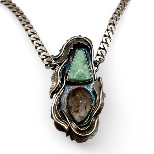 Variscite and Herkimer Rose Parade Necklace