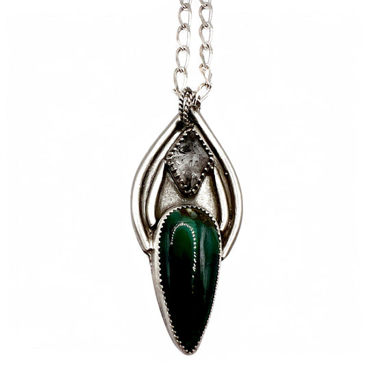 Herkimer Diamond Starfox Variscite Necklace