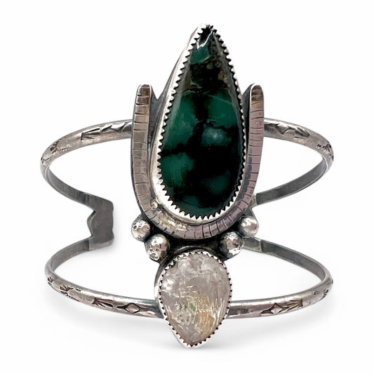 Starfox Variscite & Herkimer Cuff Bracelet