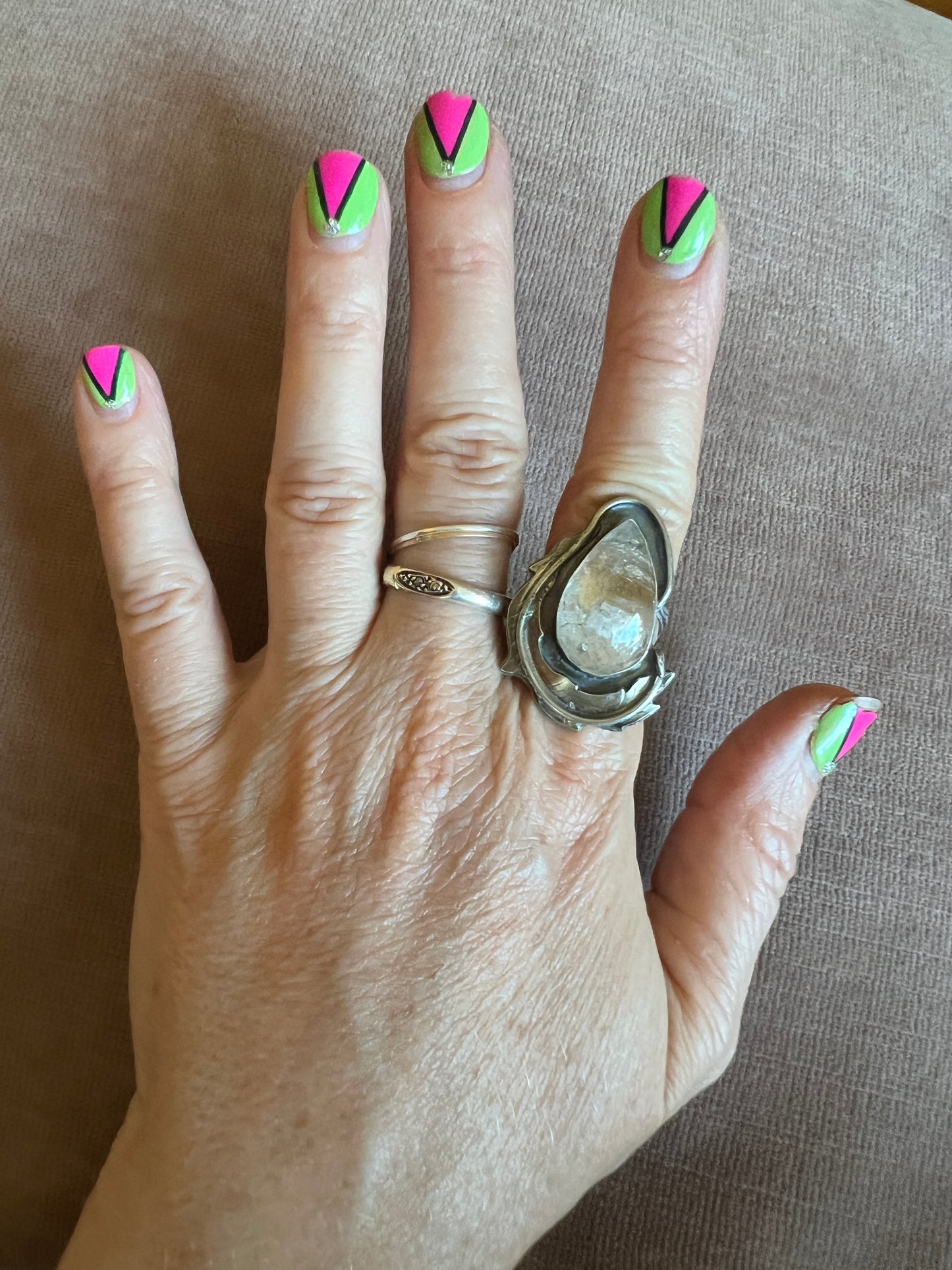 Herkimer Diamond Ring size 7.25
