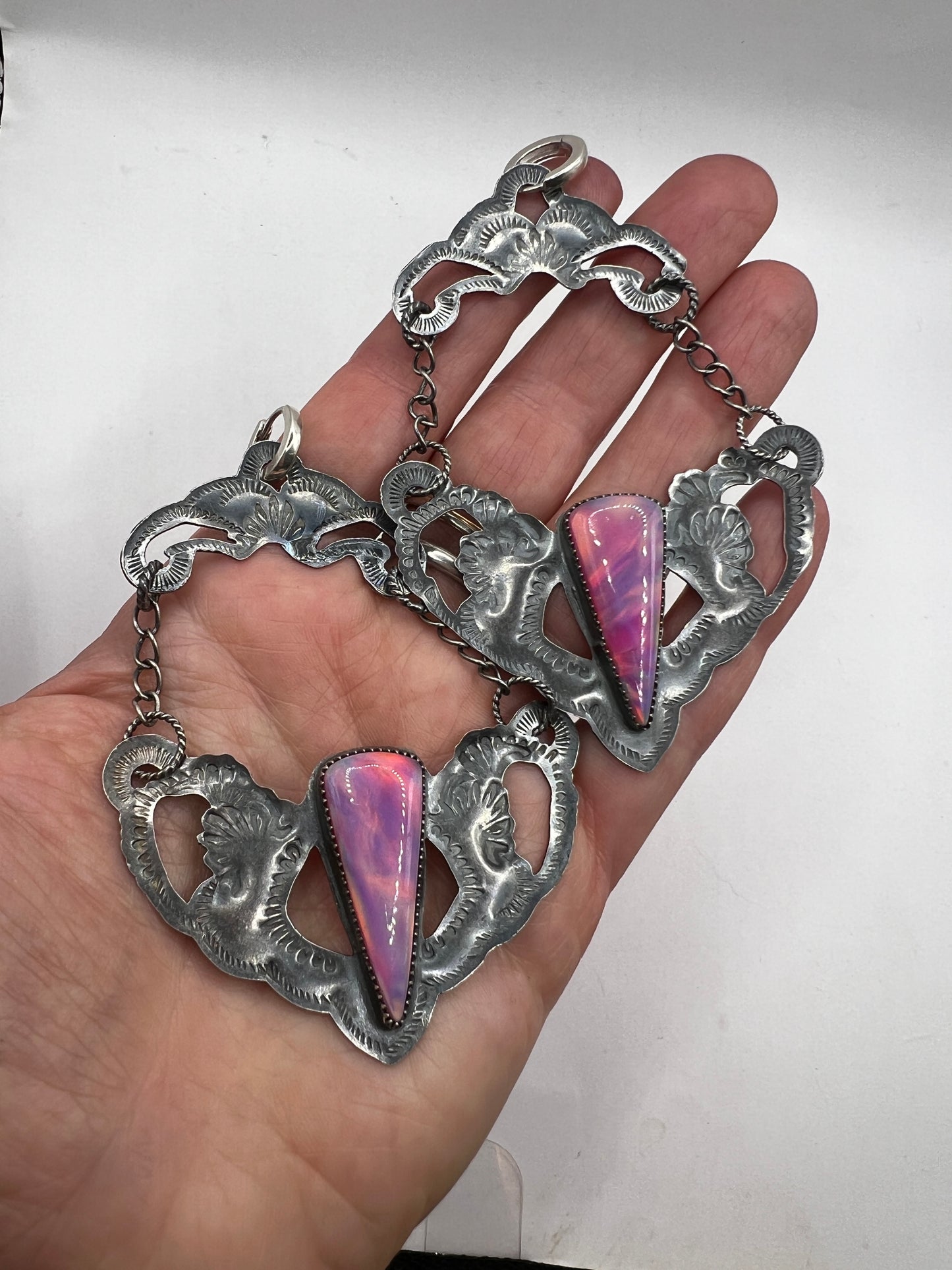 Splash Lacey Earrings with Long Aura Opal