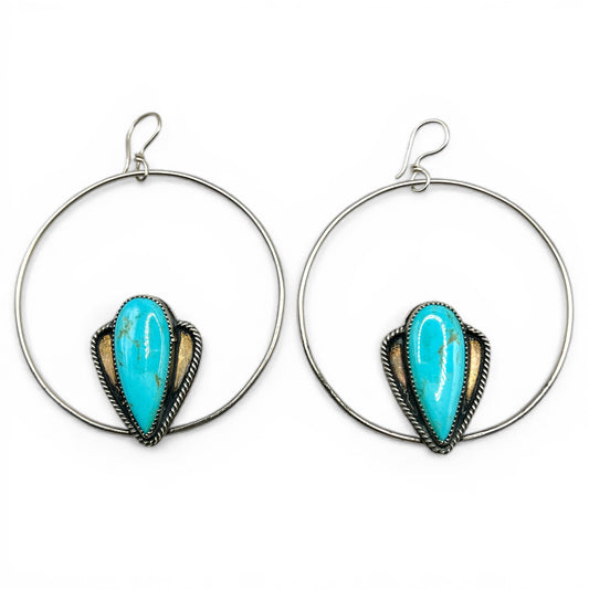 Turquoise Alicia Keys Hoop Earrings
