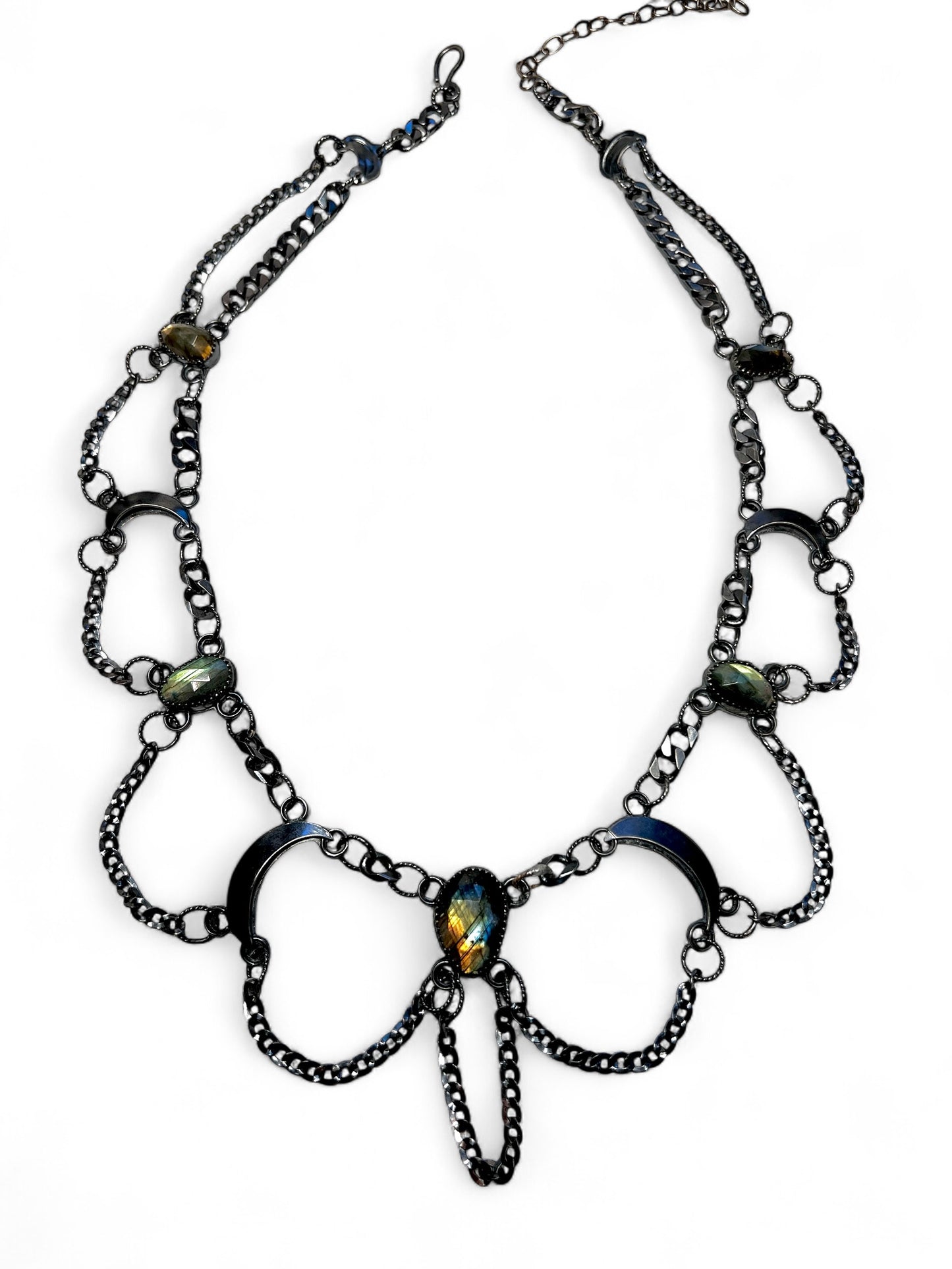 5 Labradorite Many Moons Goddess Necklace