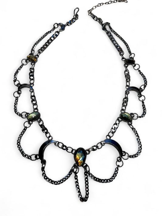 5 Labradorite Many Moons Goddess Necklace