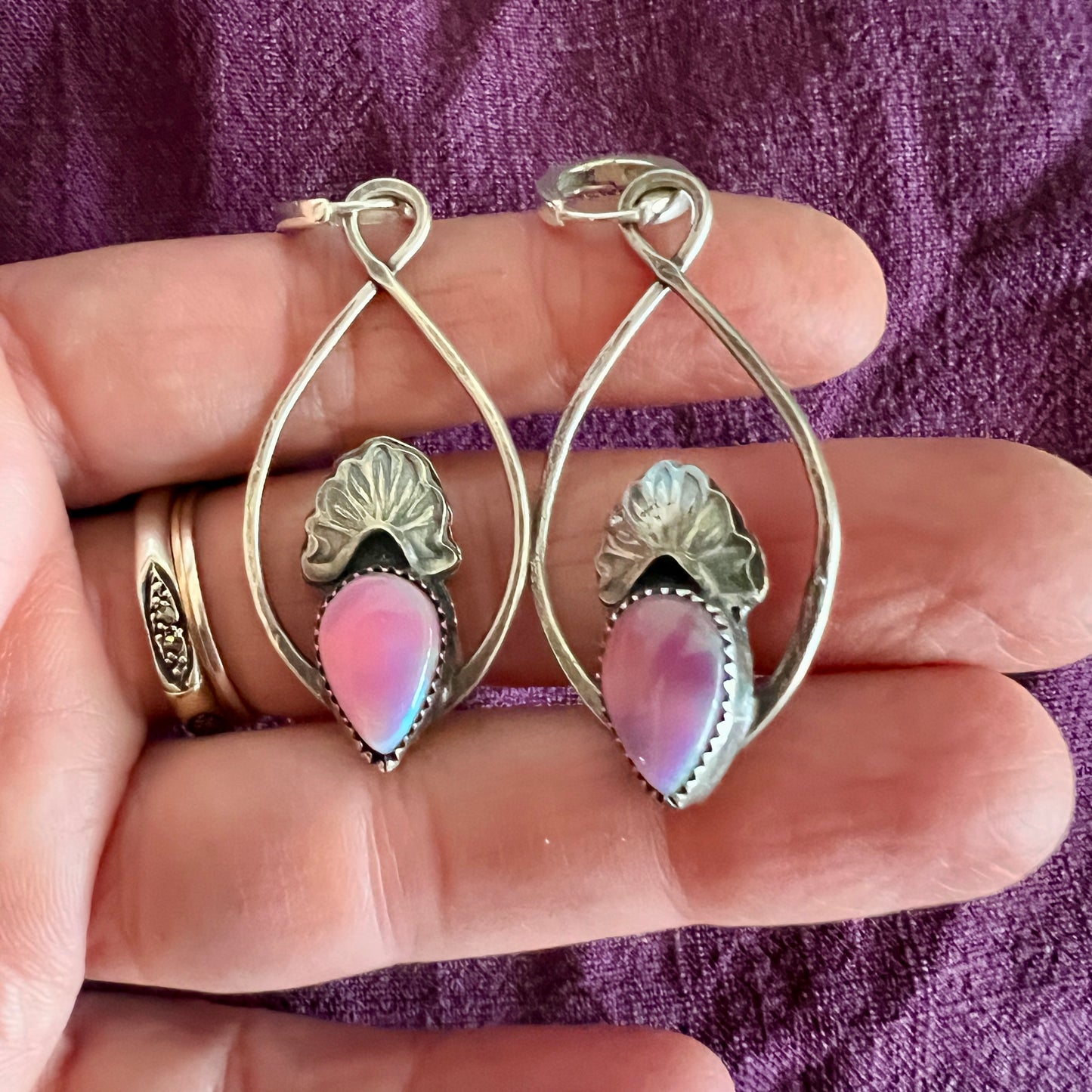 Aura Opal Prairie Earrings with Huggie Hoops