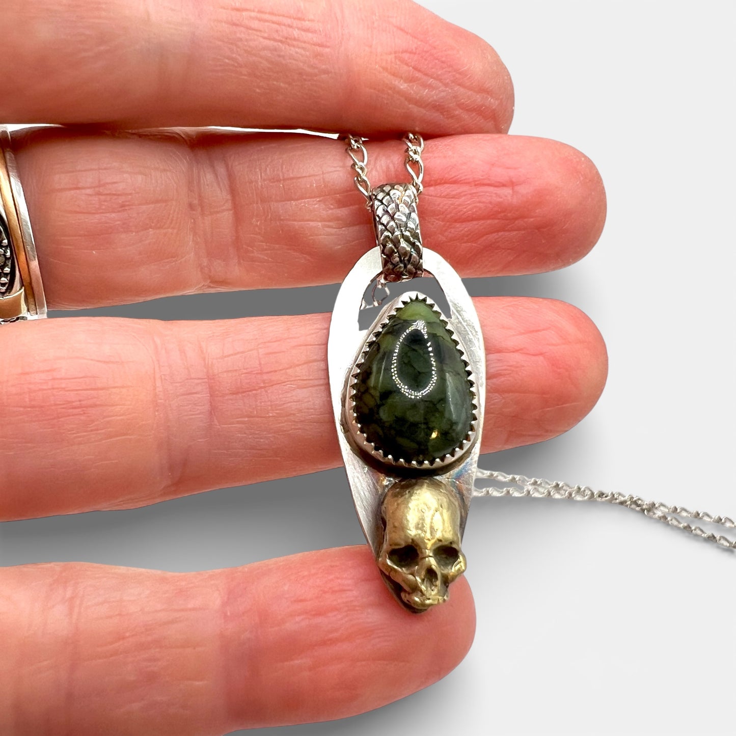 Starfox Variscite Skull Necklace