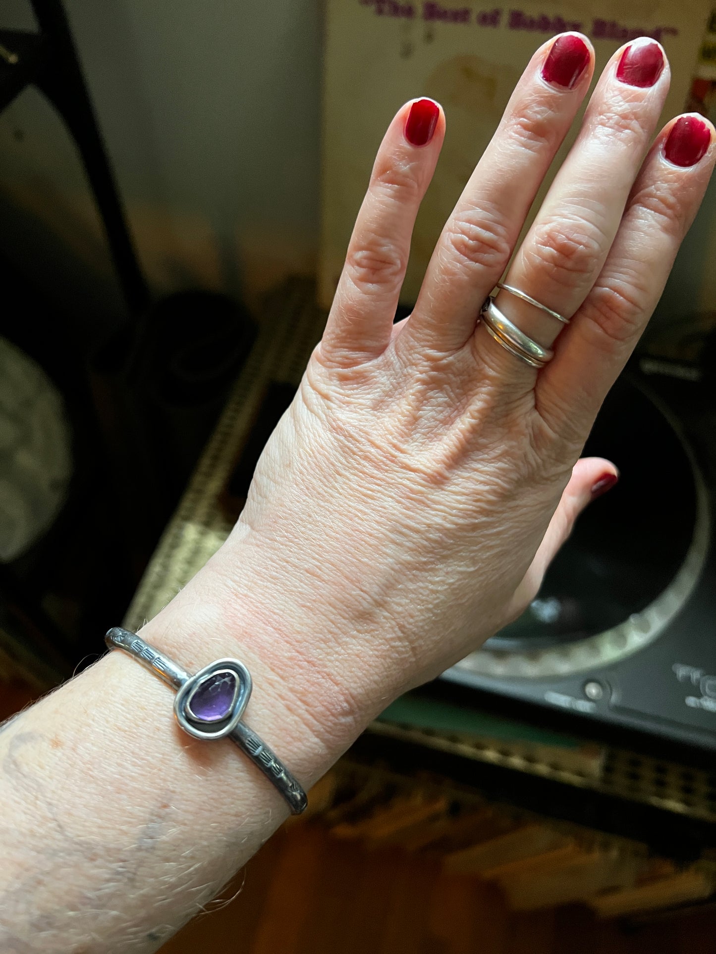 Amethyst Saturn Cuff Bracelet