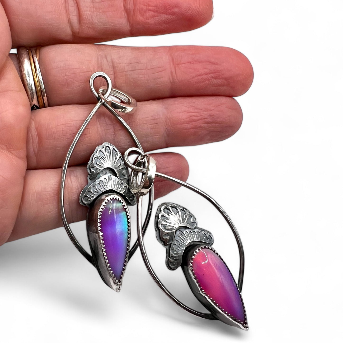 Prairie Earrings with Aura Opal