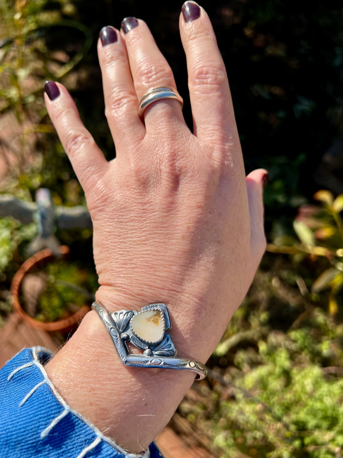 Dendritic Agate Gaviota Cuff Bracelet