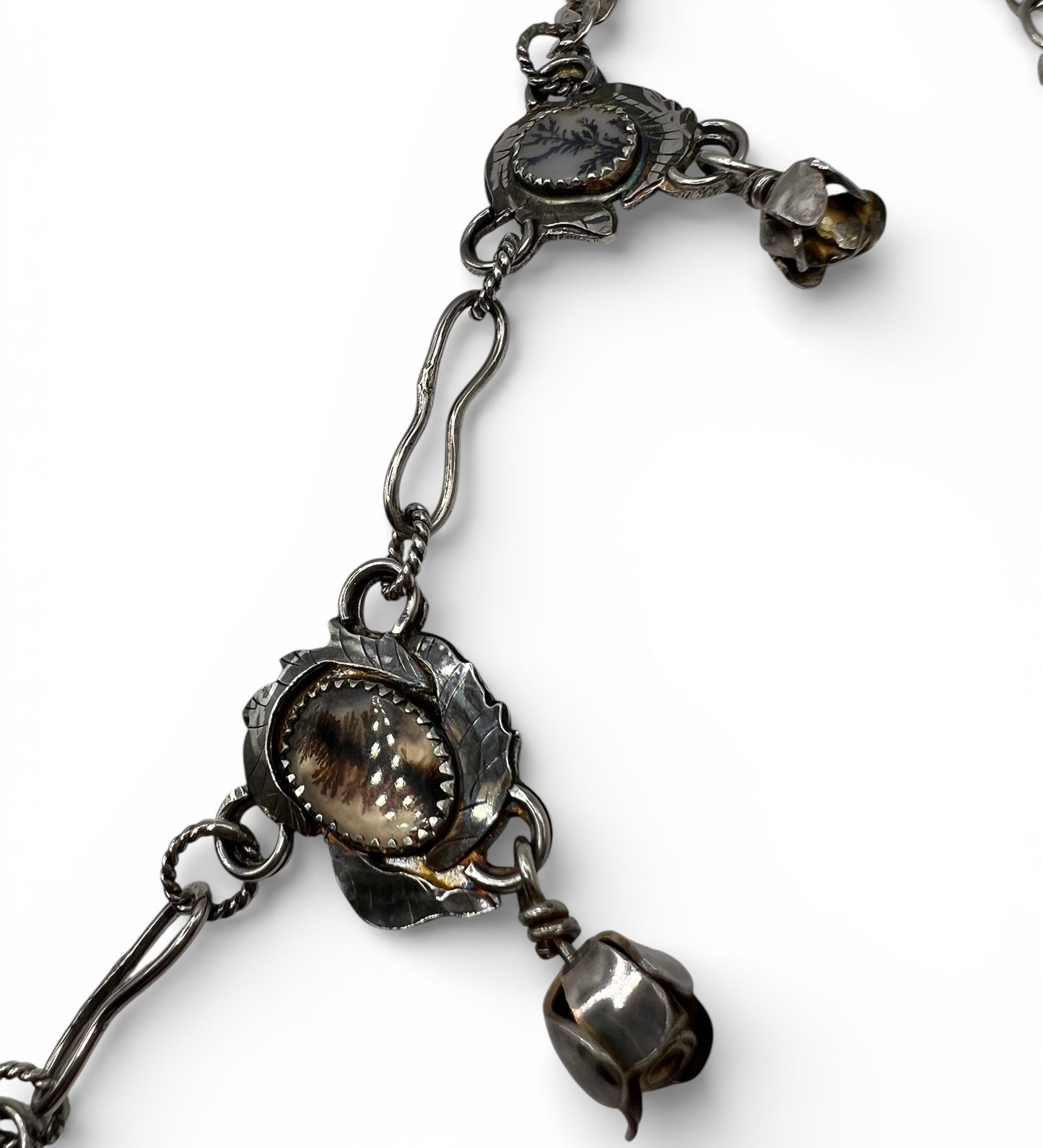 Dendritic Agate Rose Parade Necklace