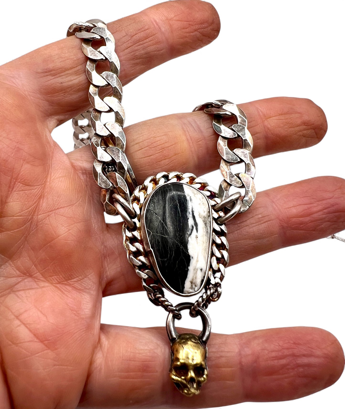 White Buffalo Turquoise Skull Necklace