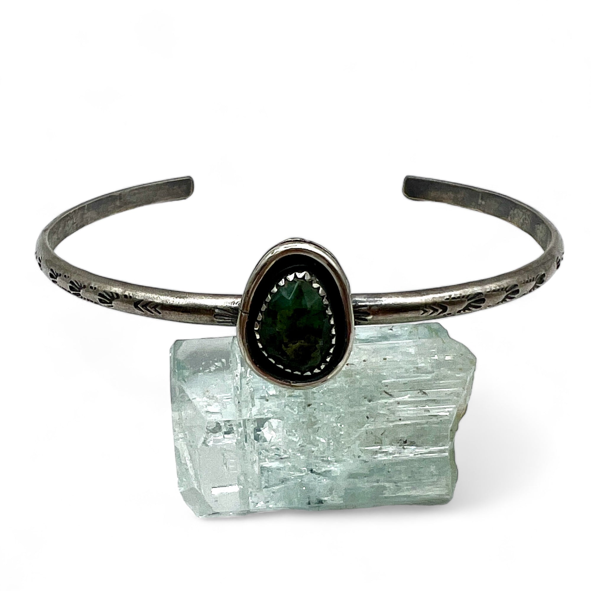 Emerald Saturn Cuff Bracelet