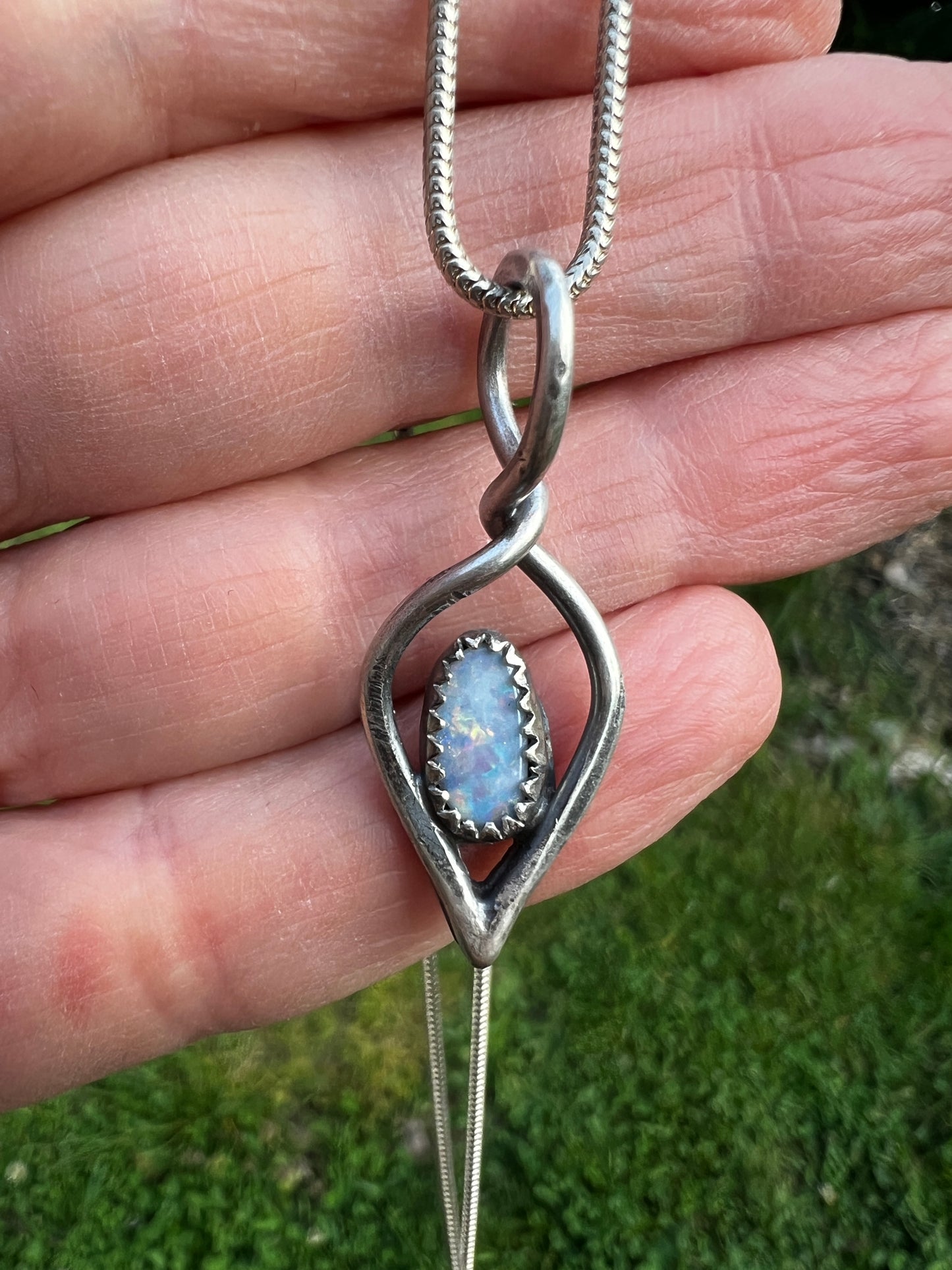 Morning Dew Necklace in Fire Opal