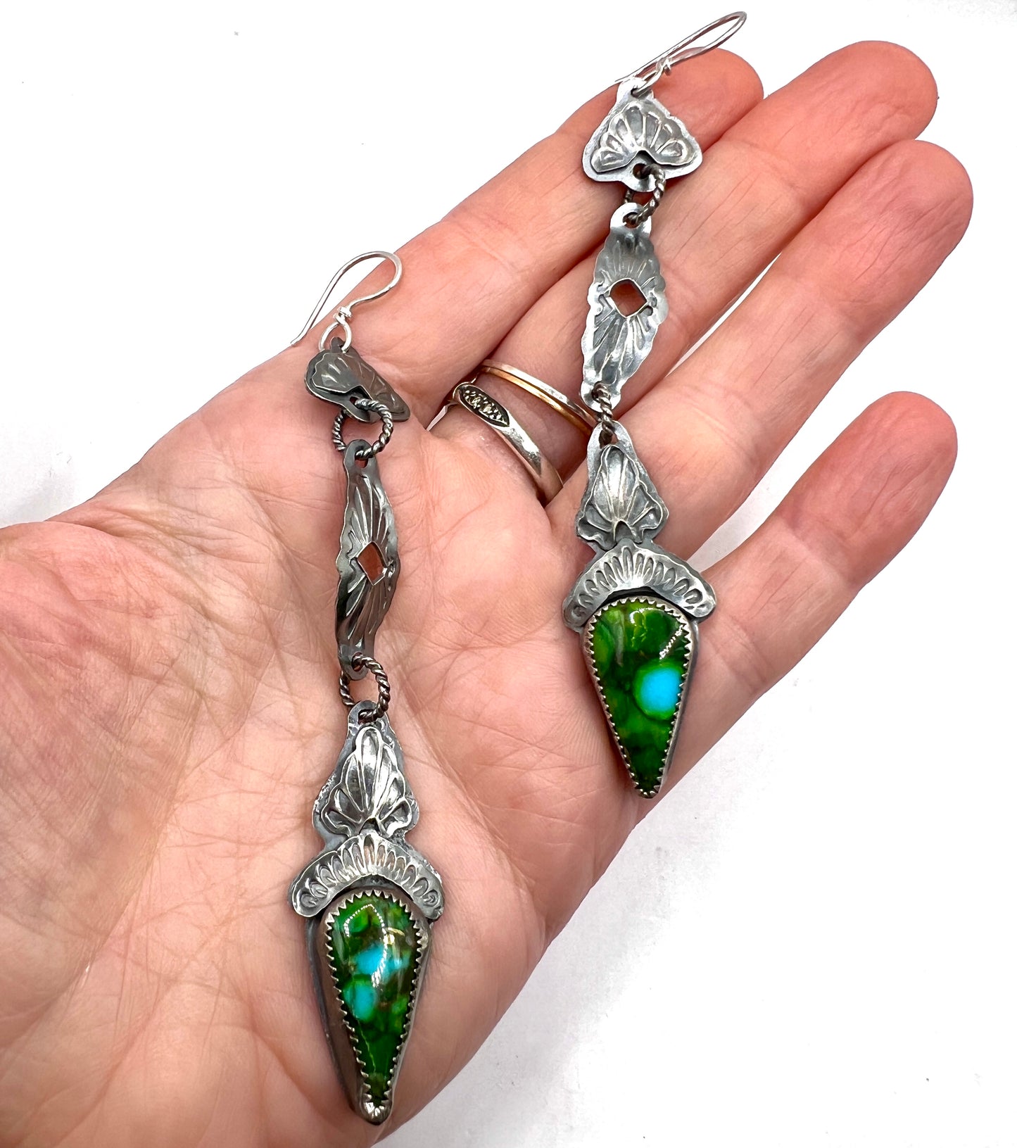 Easy Rider Earrings in Blue Green Turquoise