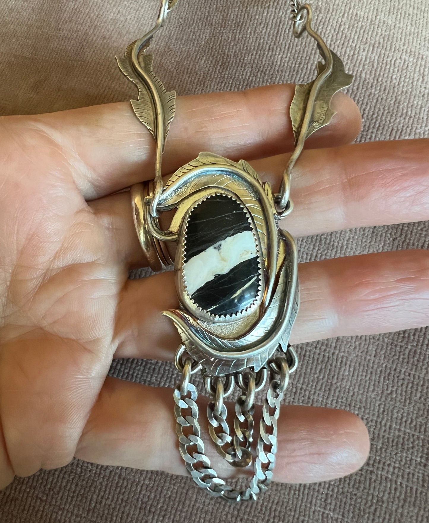 White Buffalo Turquoise Rose Parade Necklace