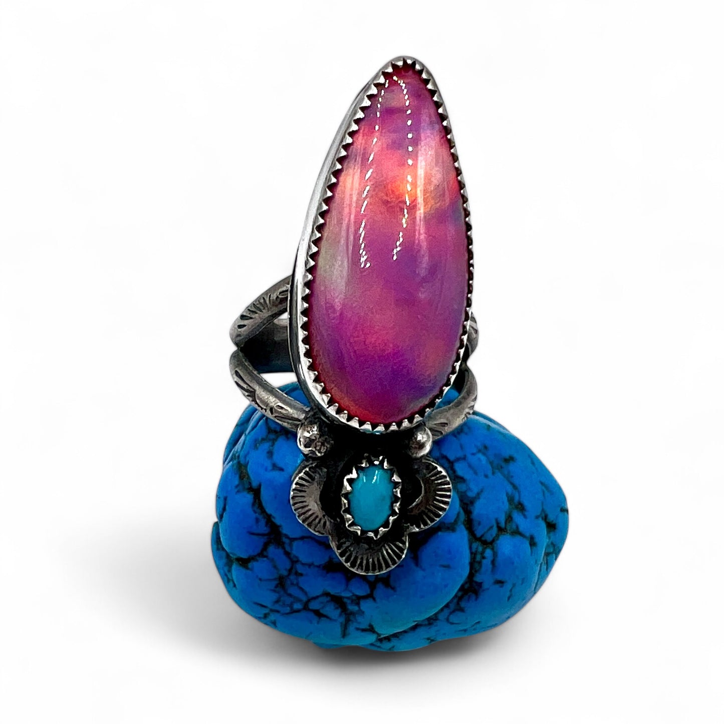 Aura Opal and Turquoise Ring size 8.25