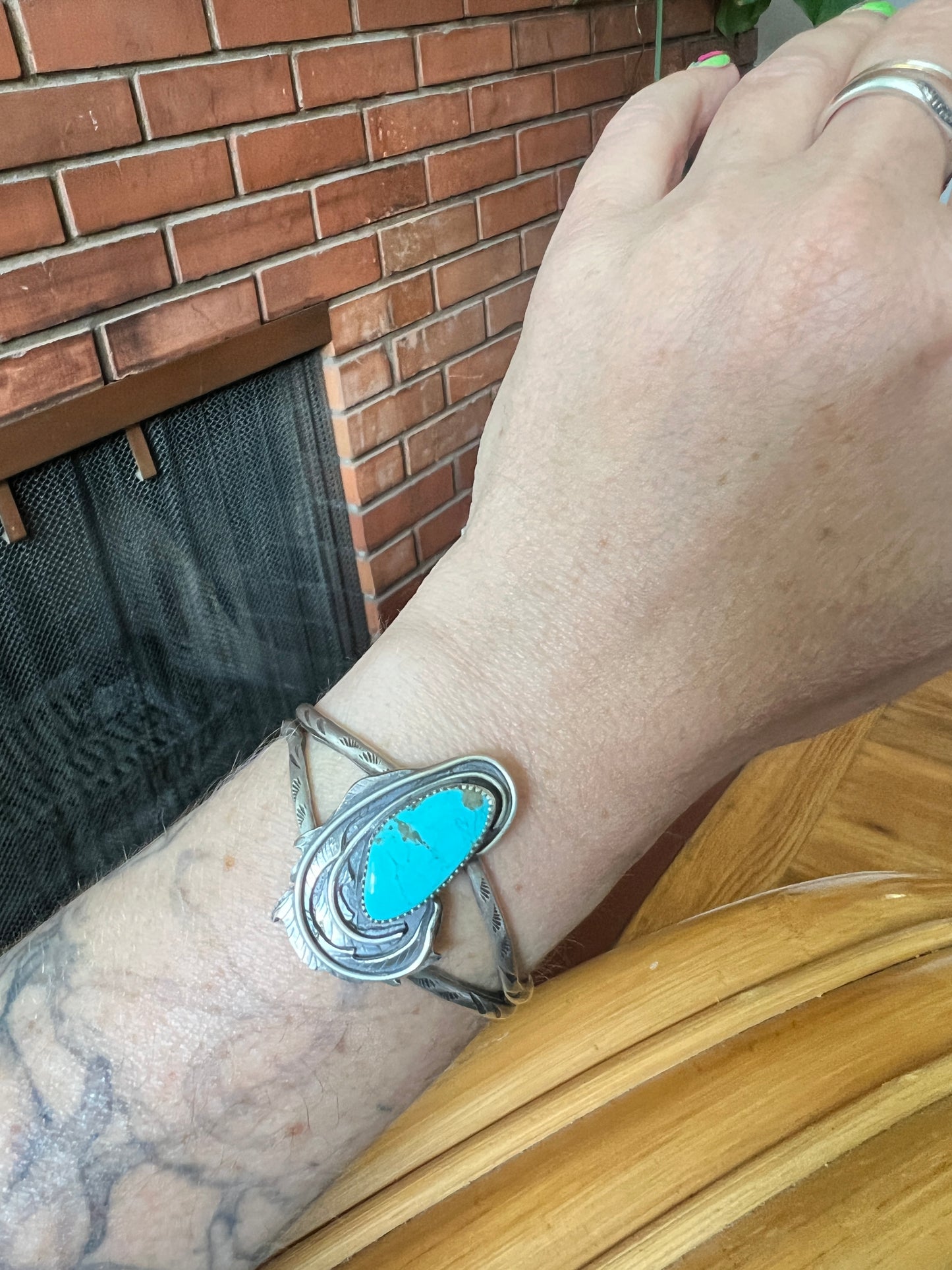Kingman Turquoise Rose Parade Cuff Bracelet