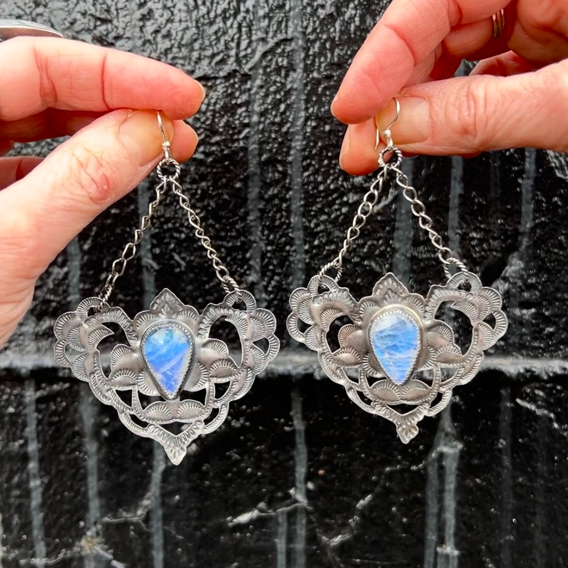 Lacey Earrings with Moonstone