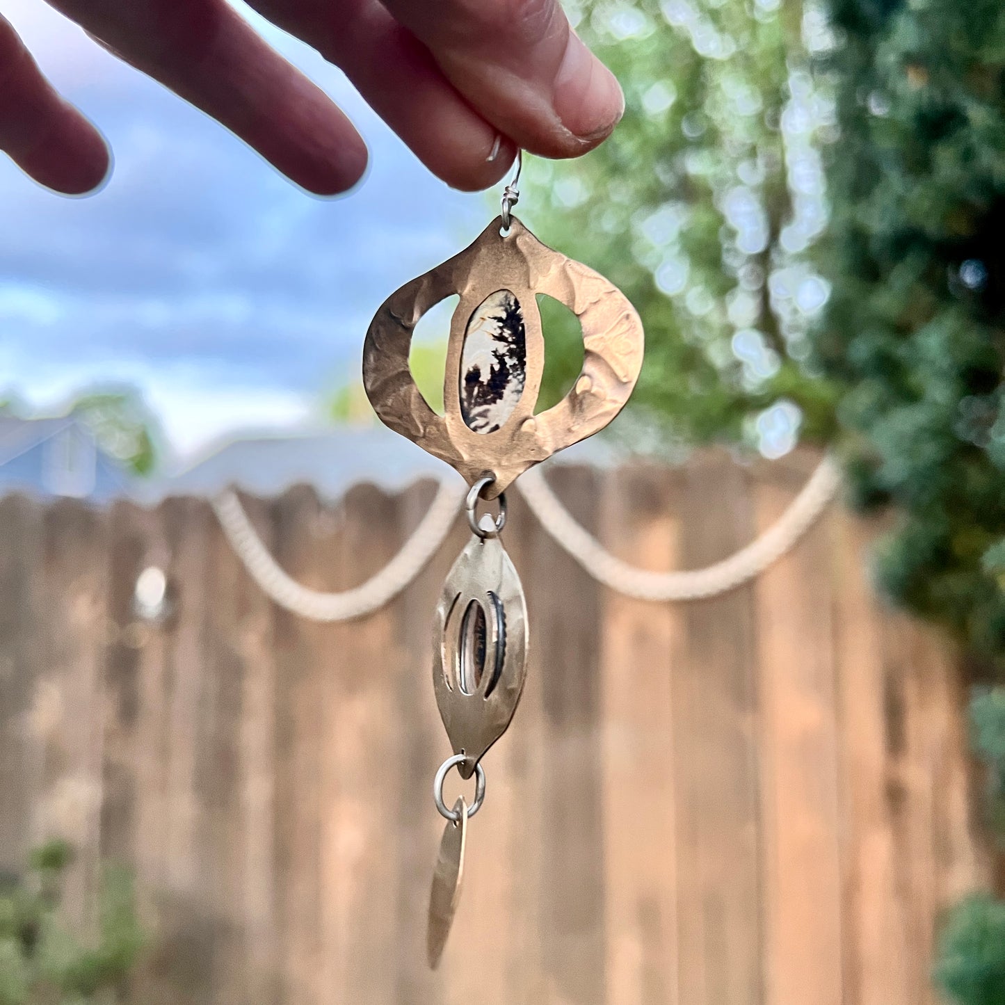 Dendritic Agate Bombay Beach Earrings