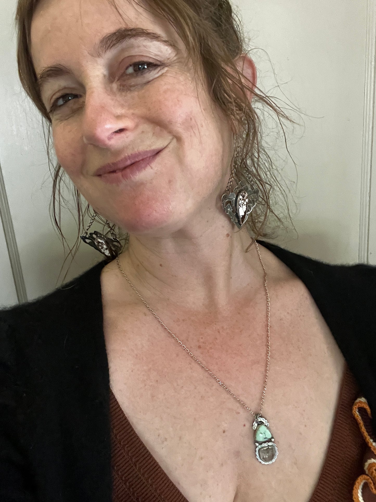 Prince Variscite and Herkimer Necklace