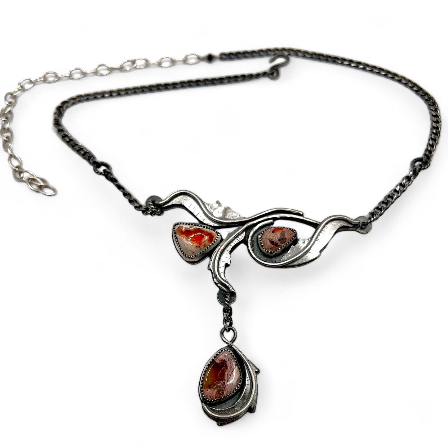 Triple Fire Opal Rose Parade Necklace