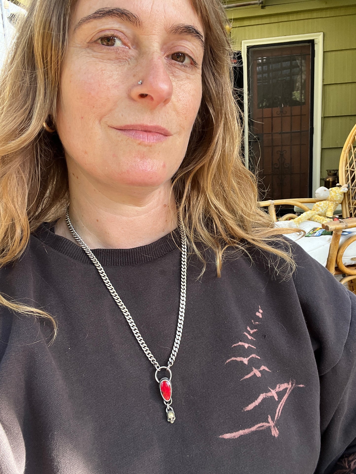 Rosarita Skull Necklace with Curb Chain