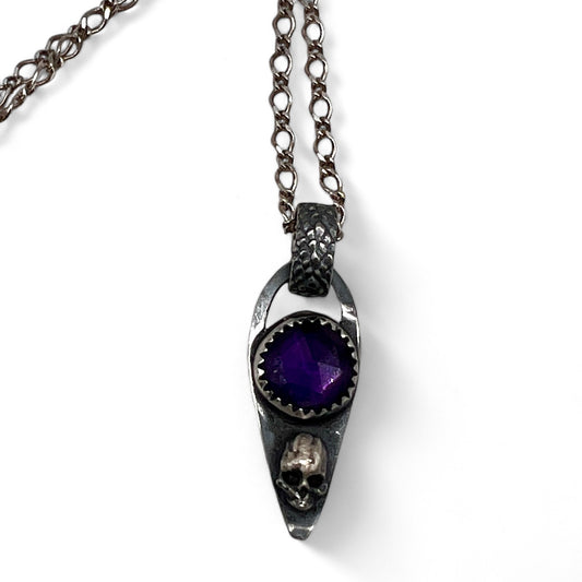 Amethyst Skull Baby Necklace