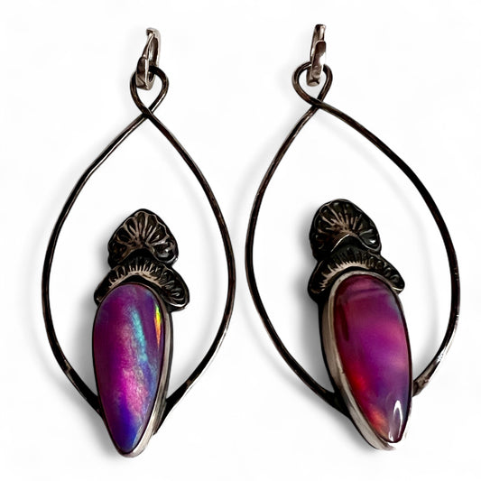 Prairie Earrings with Aura Opal