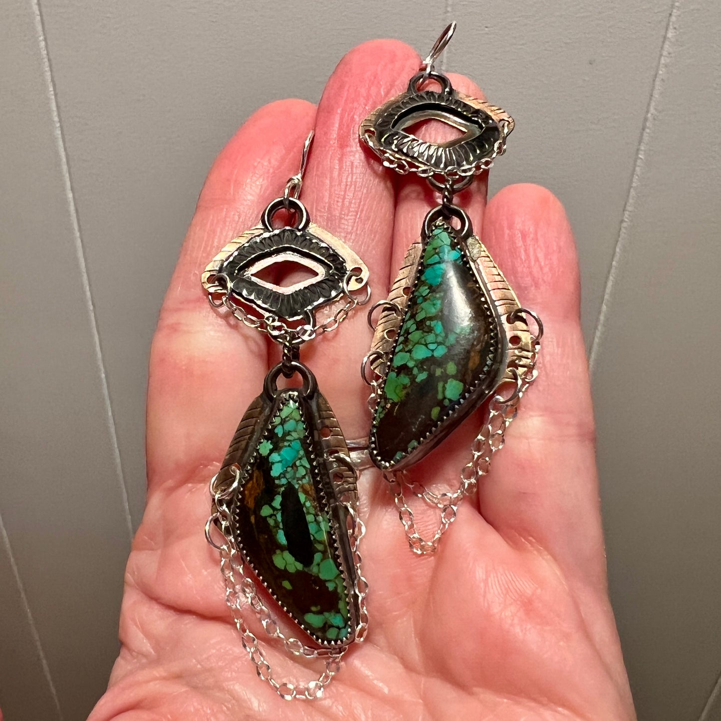 Blue Moon Turquoise Funky Style Earrings